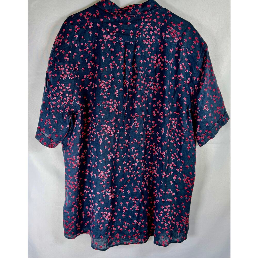 Rodd & Gunn Men's 100% linen Navy Pink Tropical short sleeve shirt sz 3xl Italy - Picture 6 of 6